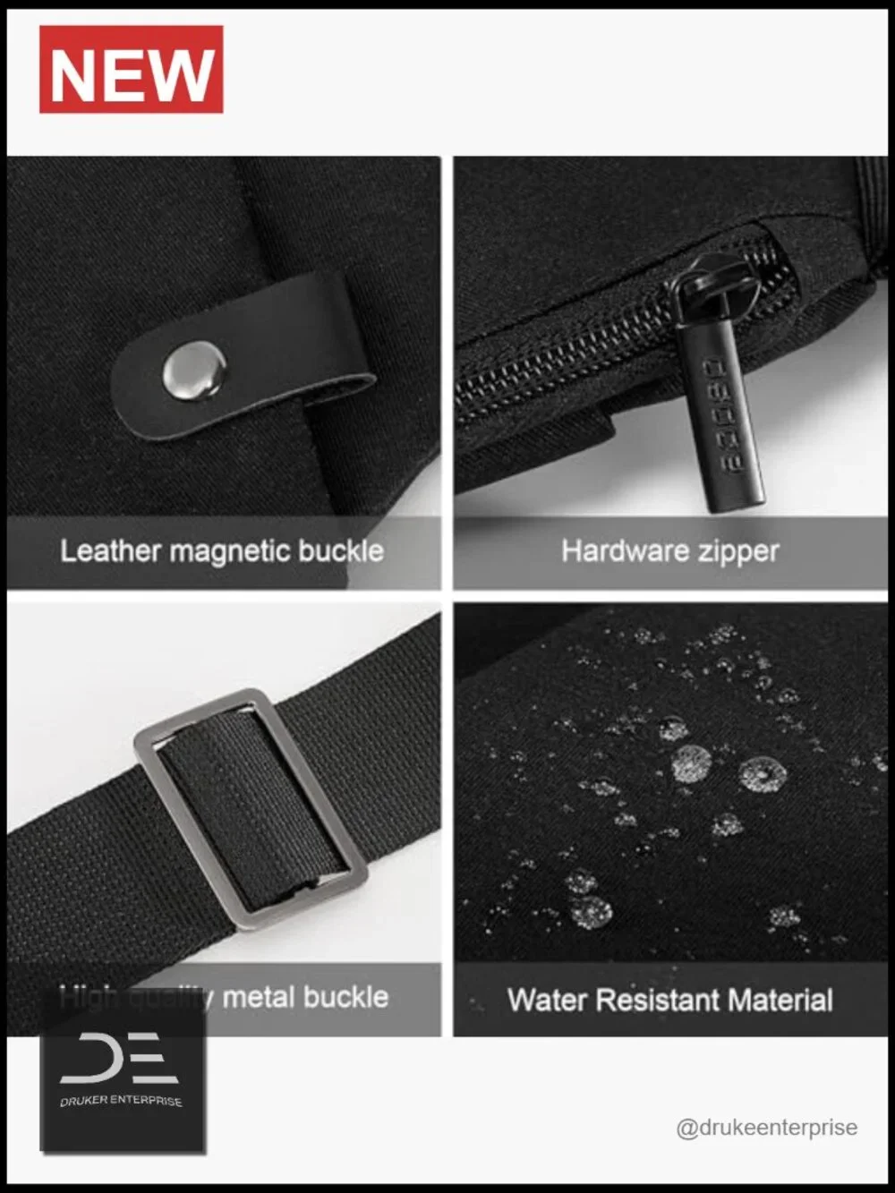 Crossbody Sling Bag, Water-Resistant Anti Theft Chest Pack, Minimalist Commuter